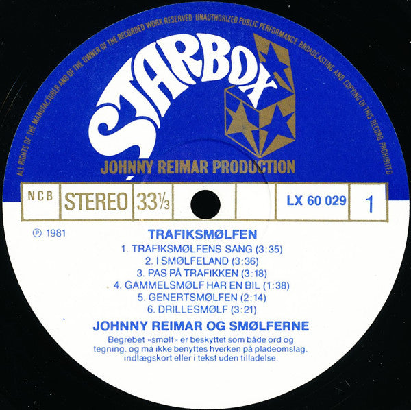 Johnny Reimar Og Smølferne* : Trafiksmølfen (LP, Album)