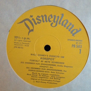 Various : Walt Disney's  Askepot (LP, Album)