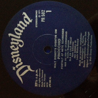 Various : Walt Disney's Pinocchio (LP, Album)