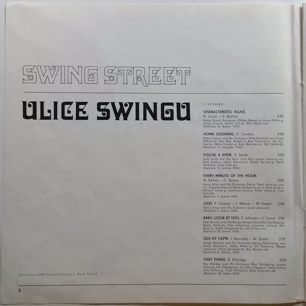 Various : Ulice Swingu (2xLP, Comp, Mono, Club + Box)