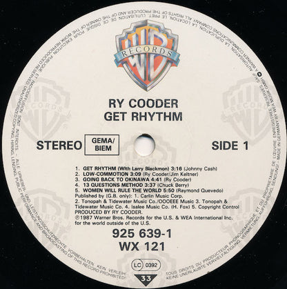 Ry Cooder : Get Rhythm (LP, Album)