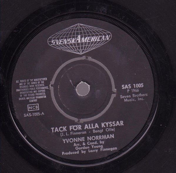 Yvonne Norrman : Tack För Alla Kyssar / Världens Rikaste Flicka (7", Single)