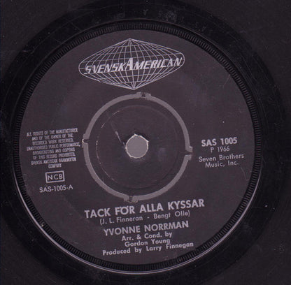 Yvonne Norrman : Tack För Alla Kyssar / Världens Rikaste Flicka (7", Single)
