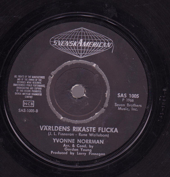 Yvonne Norrman : Tack För Alla Kyssar / Världens Rikaste Flicka (7", Single)