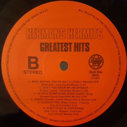 Herman's Hermits : Greatest Hits (LP, Album)