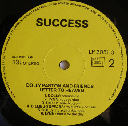 Dolly Parton & Friends* : Letter To Heaven (LP, Comp)