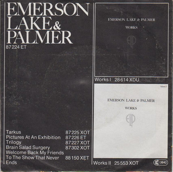 Emerson, Lake & Palmer : Tiger In A Spotlight / So Far To Fall (7", Single)