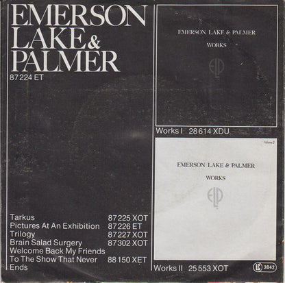 Emerson, Lake & Palmer : Tiger In A Spotlight / So Far To Fall (7", Single)