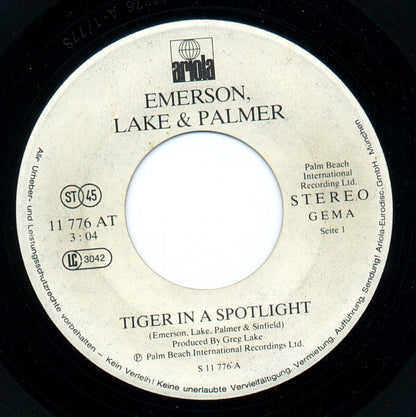 Emerson, Lake & Palmer : Tiger In A Spotlight / So Far To Fall (7", Single)