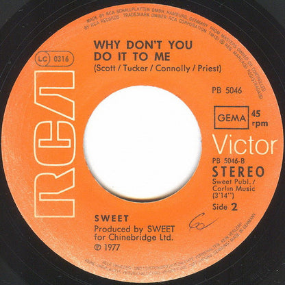 The Sweet : Stairway To The Stars (7", Single)