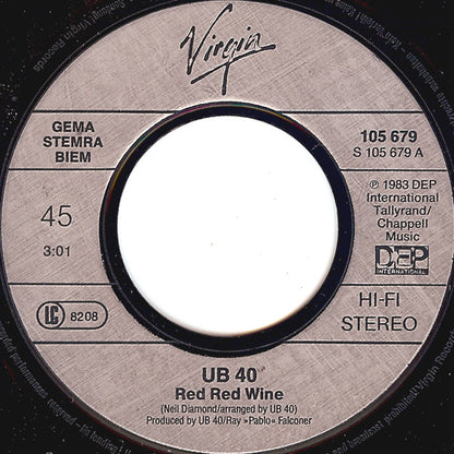 UB40 : Red Red Wine (7", Single)