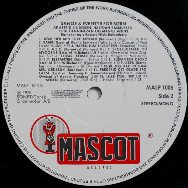 Various : Sange & Eventyr For Børn (LP, Comp)