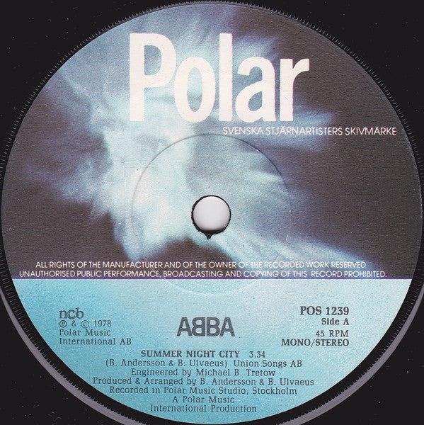 ABBA : Summer Night City (7", Single)