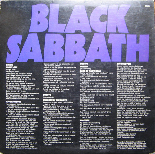 Black Sabbath : Master Of Reality (LP, Album, RP, Win)