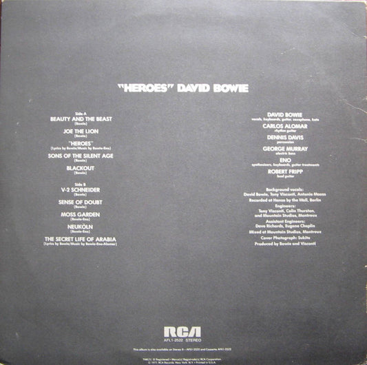 David Bowie : "Heroes" (LP, Album, Ind)