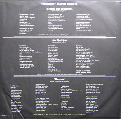 David Bowie : "Heroes" (LP, Album, Ind)