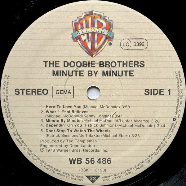 The Doobie Brothers : Minute By Minute (LP, Album)