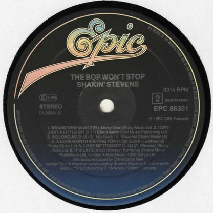 Shakin' Stevens : The Bop Won't Stop (LP, Album, 3rd)