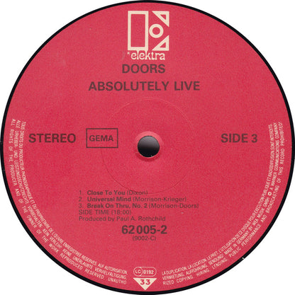 The Doors : Absolutely Live (2xLP, Album, RP)