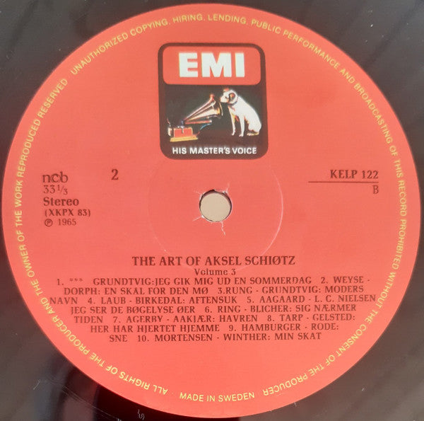 Aksel Schiøtz : Aksel Schiøtz Vol. 3. Danske Sange. (LP, Comp)