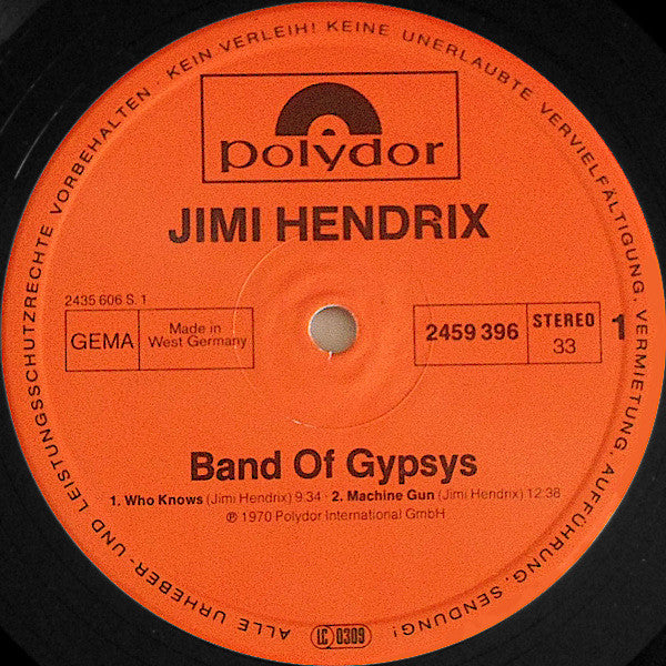 Jimi Hendrix : Band Of Gypsys (LP, Album, RE)