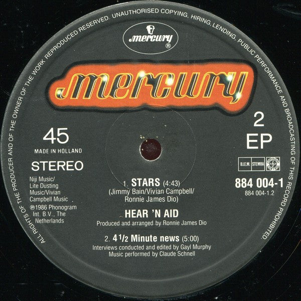 Hear'n Aid : Stars (12", EP, Single)