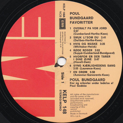 Poul Bundgaard, Kor Og Orkester Under Ledelse Af Poul Godske : Poul Bundgaard Favoritter (LP, Album)