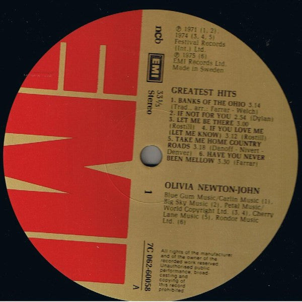 Olivia Newton-John : Olivia Newton-John's Greatest Hits (LP, Comp)