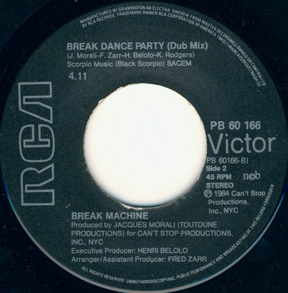Break Machine : Break Dance Party (7", Single)