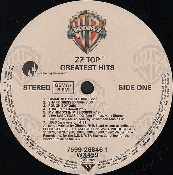 ZZ Top : Greatest Hits (LP, Comp)