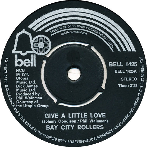Bay City Rollers : Give A Little Love (7", Single)
