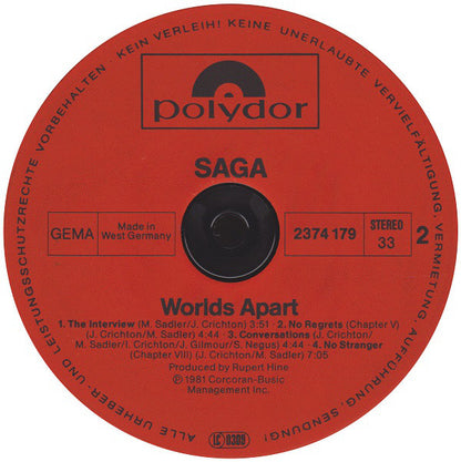 Saga (3) : Worlds Apart (LP, Album)