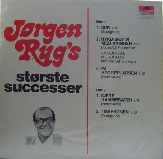 Jørgen Ryg : Jørgen Ryg's Største Successer (LP)