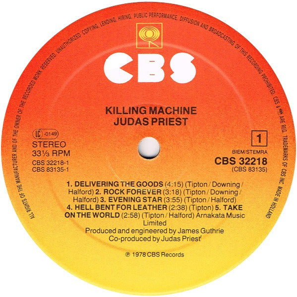 Judas Priest : Killing Machine (LP, Album, RE)