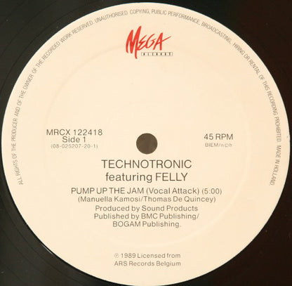 Technotronic Featuring Felly : Pump Up The Jam (12")