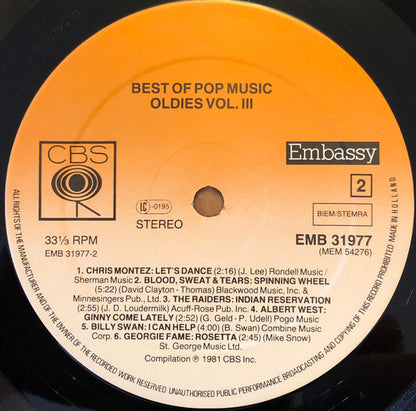 Various : Best Of Pop Music - Oldies Vol III (LP, Comp)