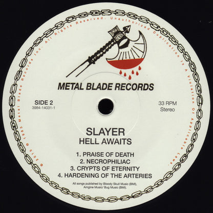 Slayer : Hell Awaits (LP, Album, RE, RM)