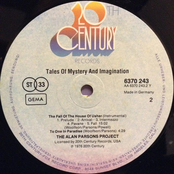 The Alan Parsons Project : Tales Of Mystery And Imagination (LP, Album, RP, Gat)