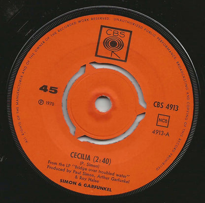 Simon & Garfunkel : Cecilia (7", Single)