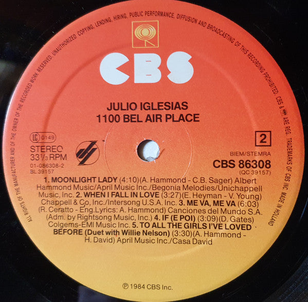 Julio Iglesias : 1100 Bel Air Place (LP, Album)