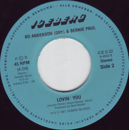 Bo Andersen & Bernie Paul : Our Love Is Alive (7", Single)