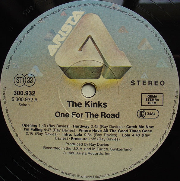 The Kinks : One For The Road (2xLP, Album, RP)