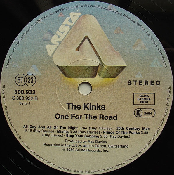 The Kinks : One For The Road (2xLP, Album, RP)