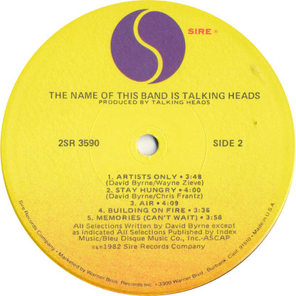 Talking Heads : The Name Of This Band Is Talking Heads (2xLP, Album, Win)