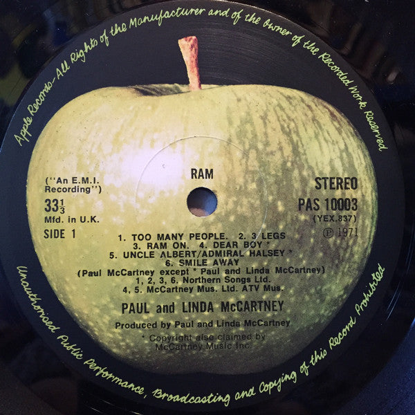 Paul And Linda McCartney* : Ram (LP, Album, Gat)