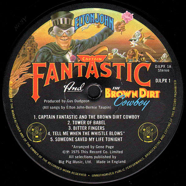Elton John : Captain Fantastic And The Brown Dirt Cowboy (LP, Album, Tra)
