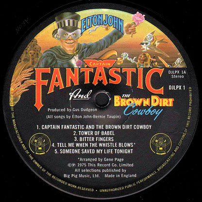 Elton John : Captain Fantastic And The Brown Dirt Cowboy (LP, Album, Tra)