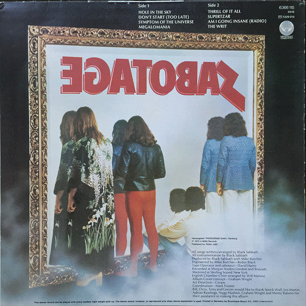 Black Sabbath : Sabotage (LP, Album)