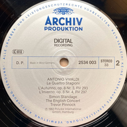 Antonio Vivaldi, The English Concert, Simon Standage • Trevor Pinnock : Le Quattro Stagioni = Die Vier Jahreszeiten = The Four Seasons = Les Quatre Saisons (LP)