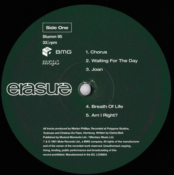 Erasure : Chorus (LP, Album, Ltd, RE, 180)